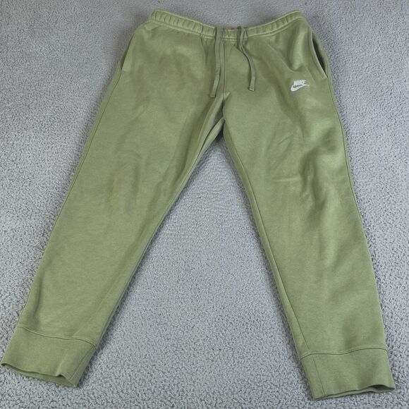 Nike Sweatpants Mens L Green Fleece Joggers Athletic Logo Comfort BV2671-334 - Picture 1 of 13